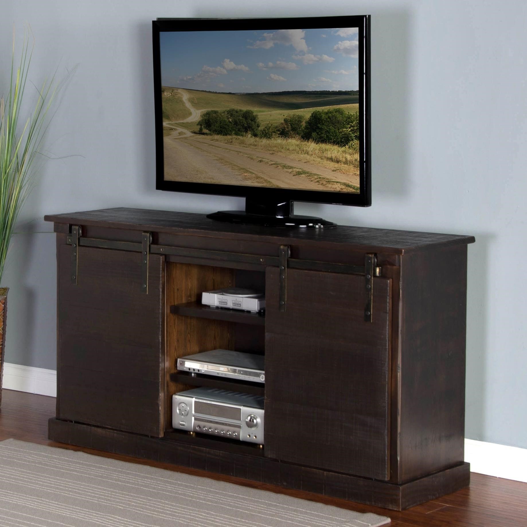 Sunny Designs 3577 65" TV Console w/ Barn Doors Suburban Furniture